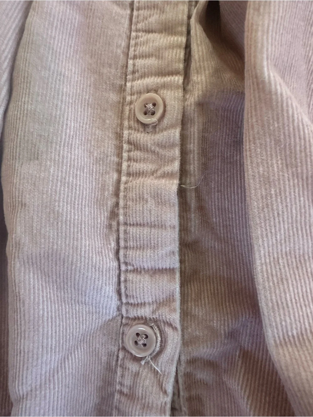 GAP Mauve Pink Button-Front Long Sleeve Dress